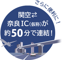 関空・奈良インターチェンジが約50分で連結