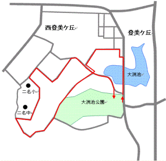 大渕池西公園噴水前スタートコース