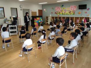 4歳児、始業式をしました。