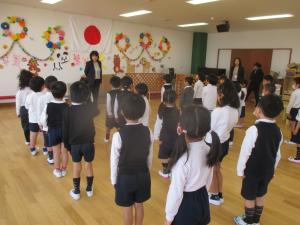 5歳児の始業式です