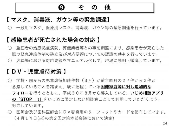 本市における新型コロナウイルス対策の現状について