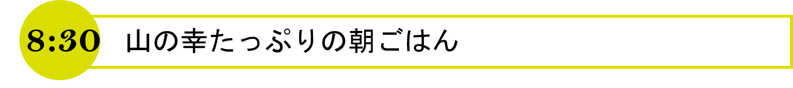 8時30分山の幸たっぷりの朝ごはん