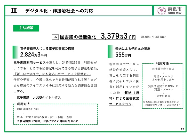 令和2年度 奈良市7月補正予算(案)説明資料