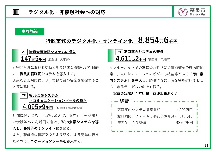 令和2年度 奈良市7月補正予算(案)説明資料