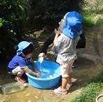 ２歳児水遊び