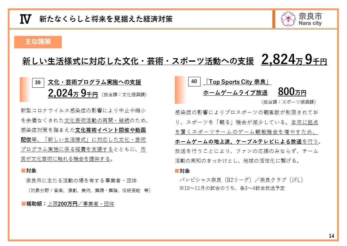 令和2年度 奈良市9月補正予算(案)説明資料