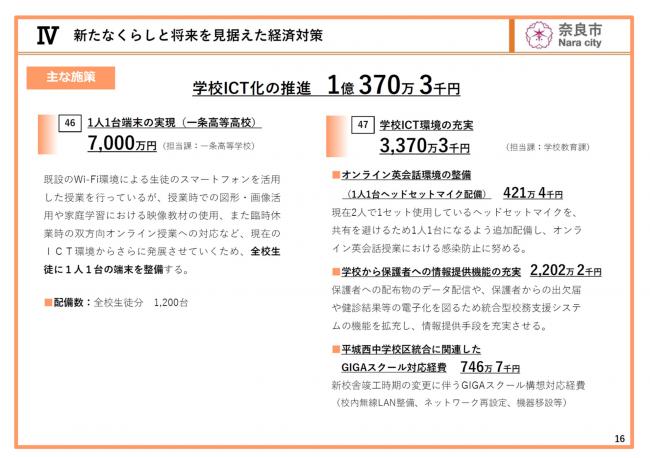 9月補正予算説明資料