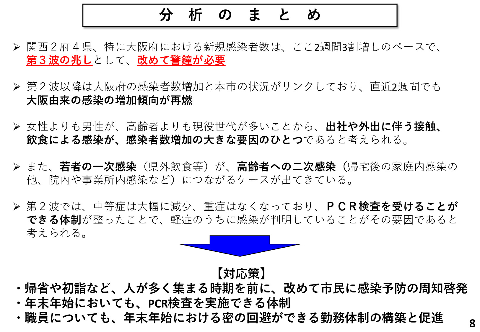 奈良市における感染状況について