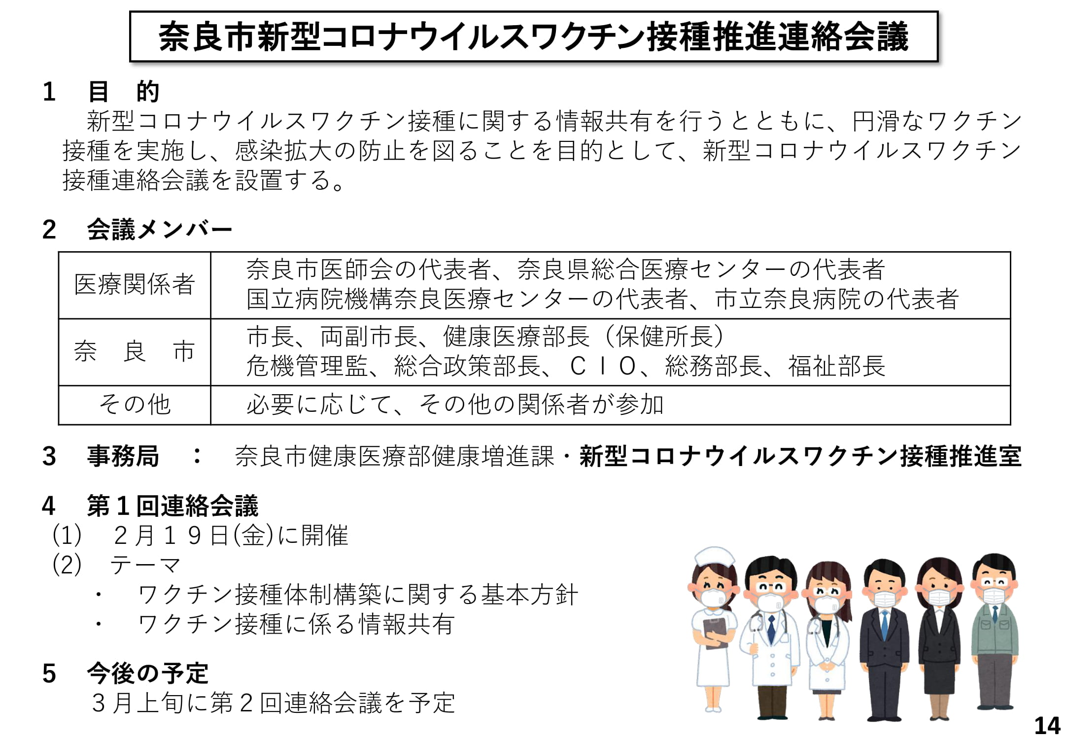 奈良市新型コロナウイルスワクチン接種推進連絡会議