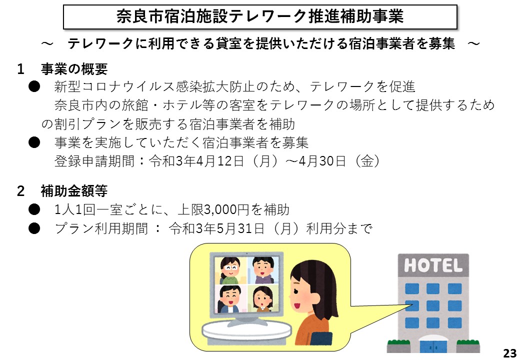 奈良市宿泊施設テレワーク推進補助事業