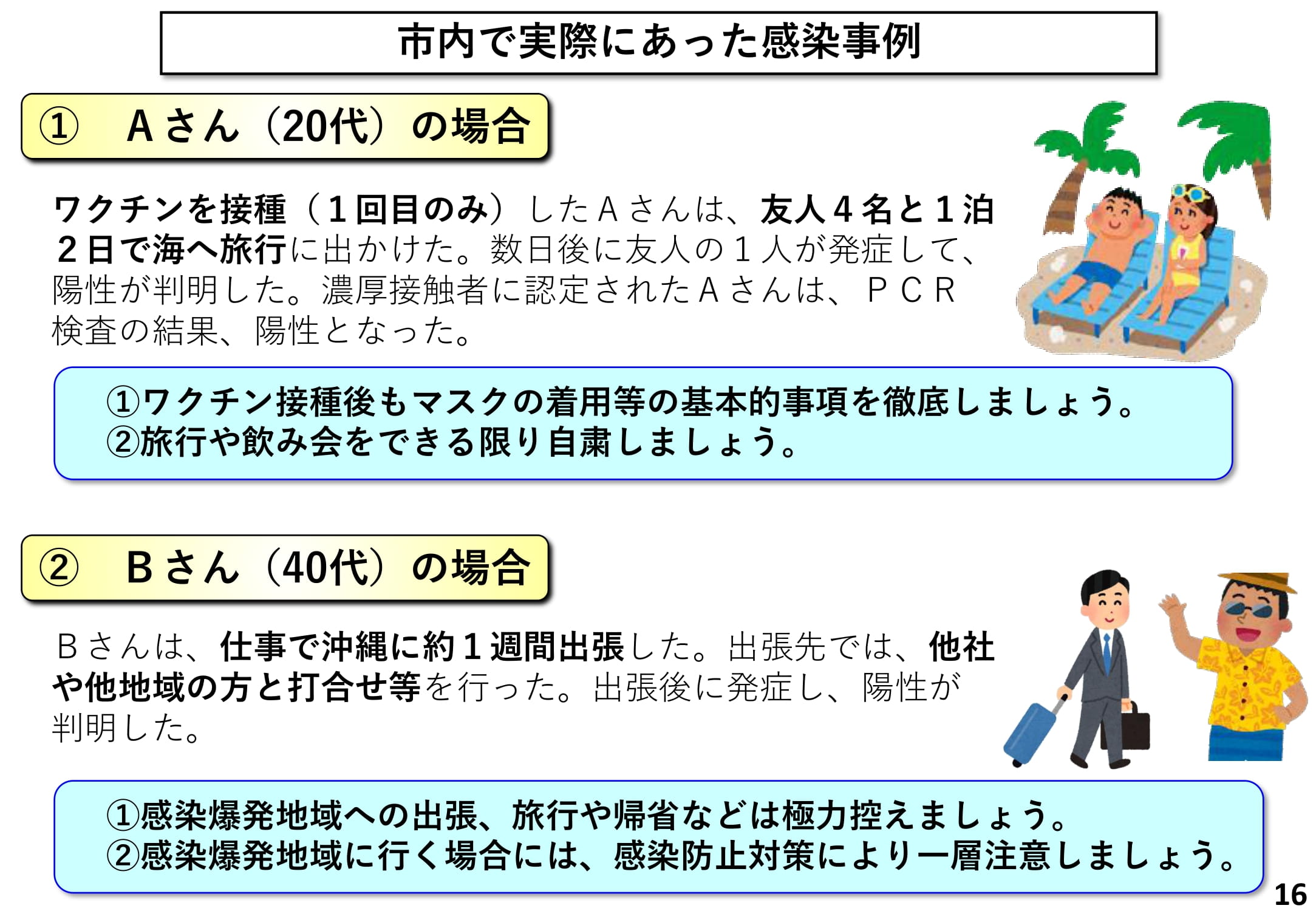 市内で実際にあった感染事例