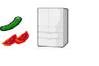 左トマトの横に冷蔵庫の絵