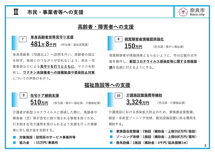 令和3年度 奈良市9月補正予算(案)説明資料