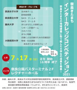 奈良きたまちインターカレッジコンペティション2021チラシ