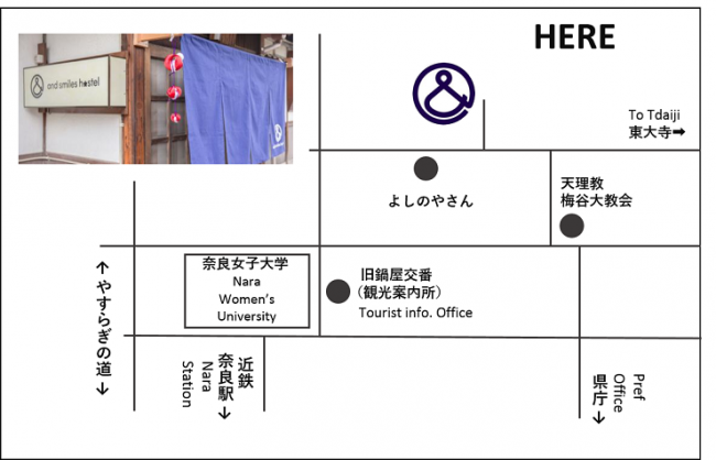 and smiles hostel の地図