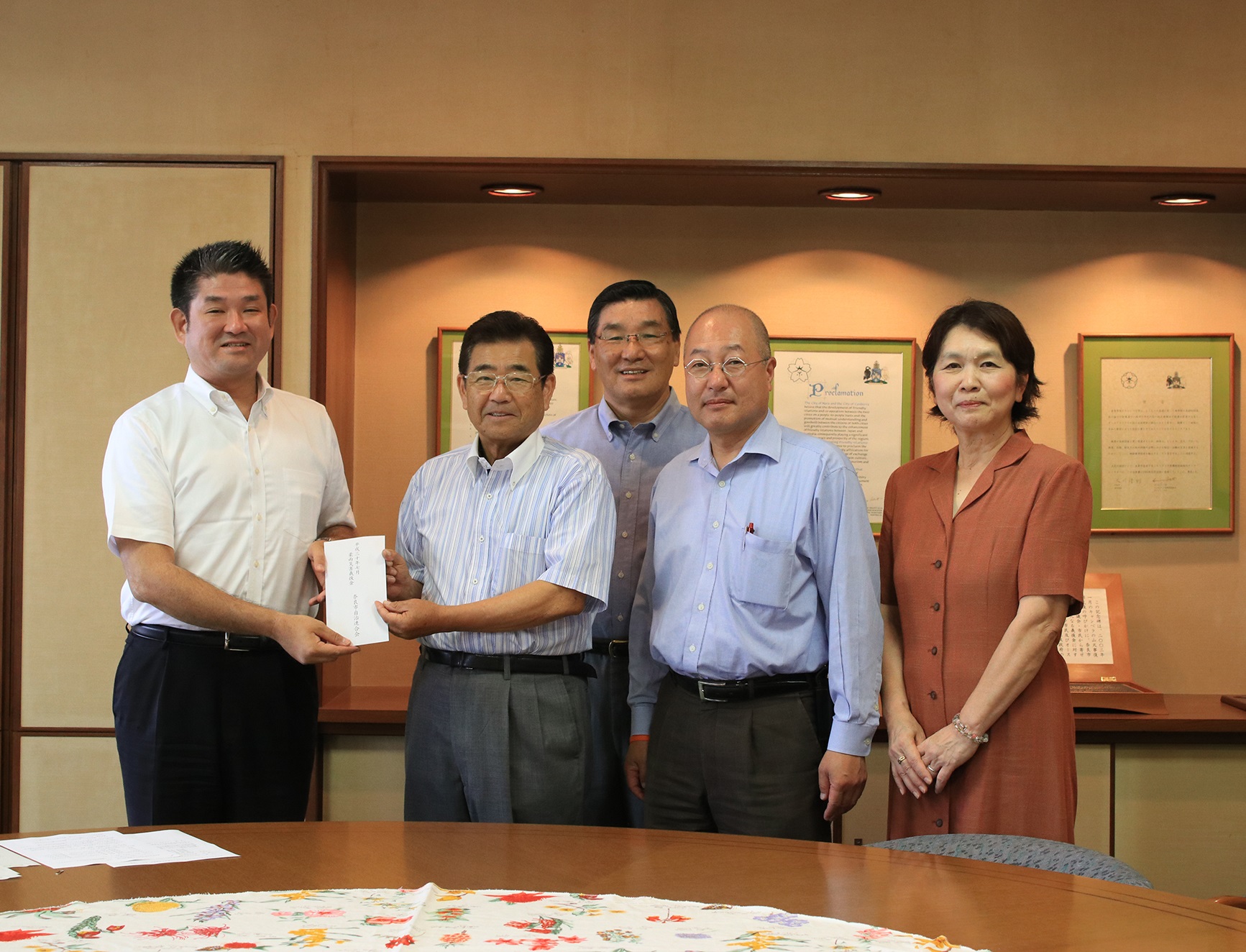 奈良市自治連合会からの　平成30年度7月豪雨災害義援金寄託の画像