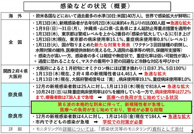 感染などの状況（概要）