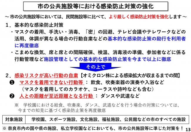 市の公共施設等における感染防止対策の強化