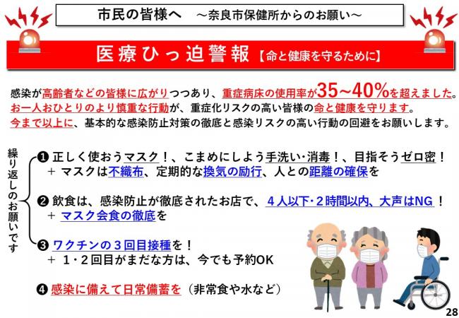 市民の皆様へ ~奈良市保健所からのお願い~