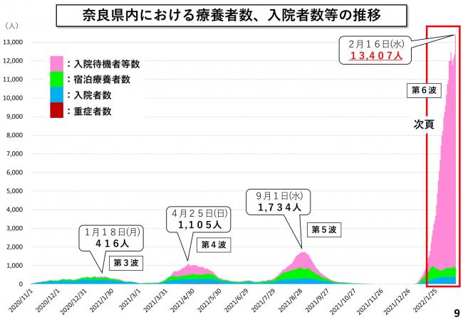 奈良県内における療養者数、入院者数等の推移