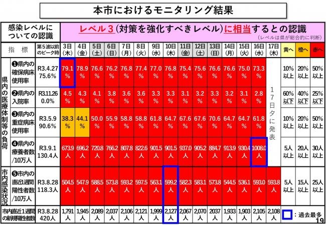 本市におけるモニタリング結果