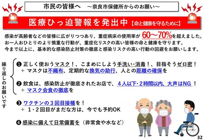 市民の皆様へ　～奈良市保健所からのお願い～