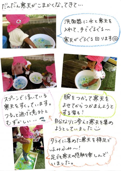 色付き寒天あそび2