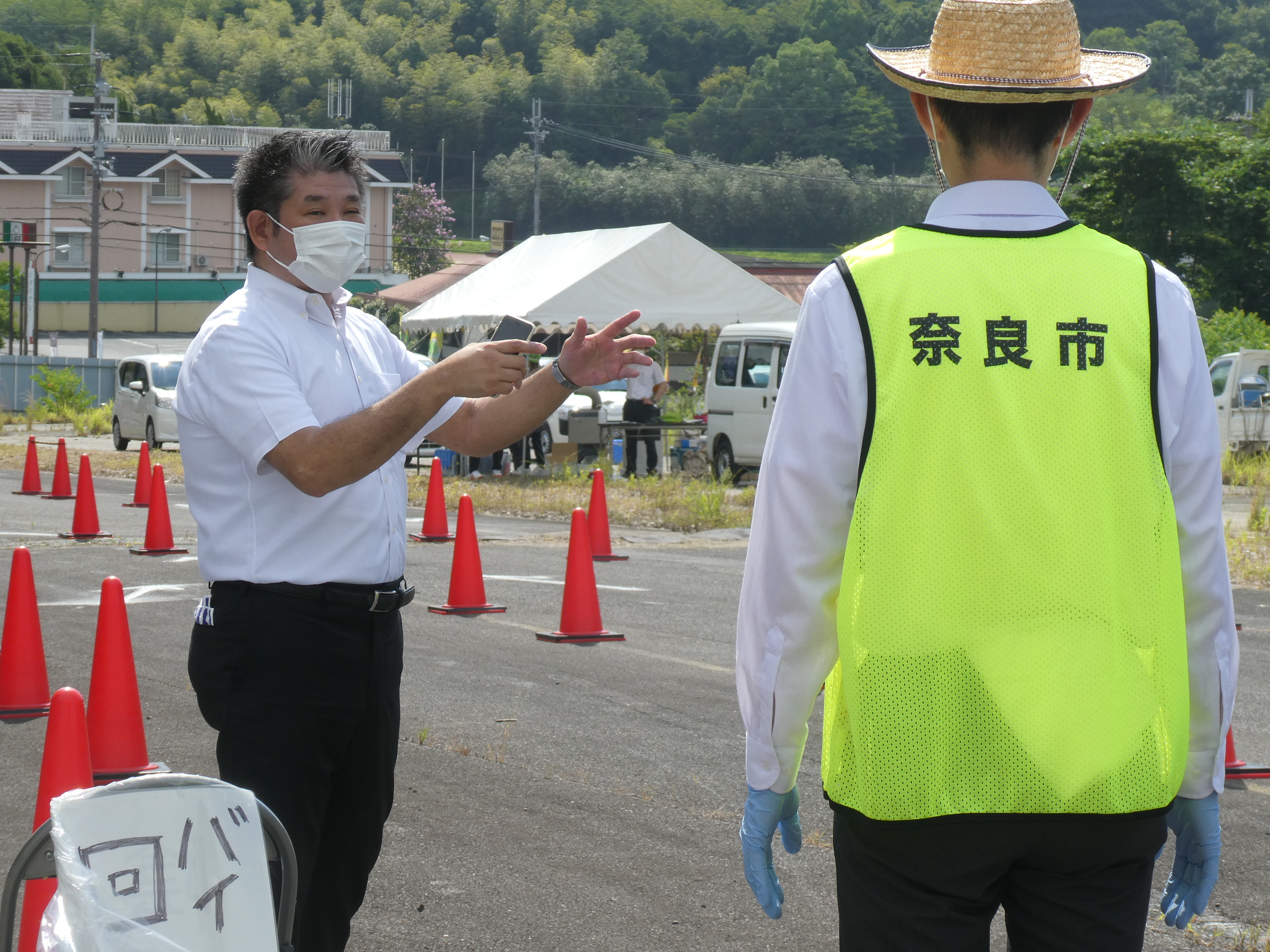 臨時ドライブスルー抗原検査場視察