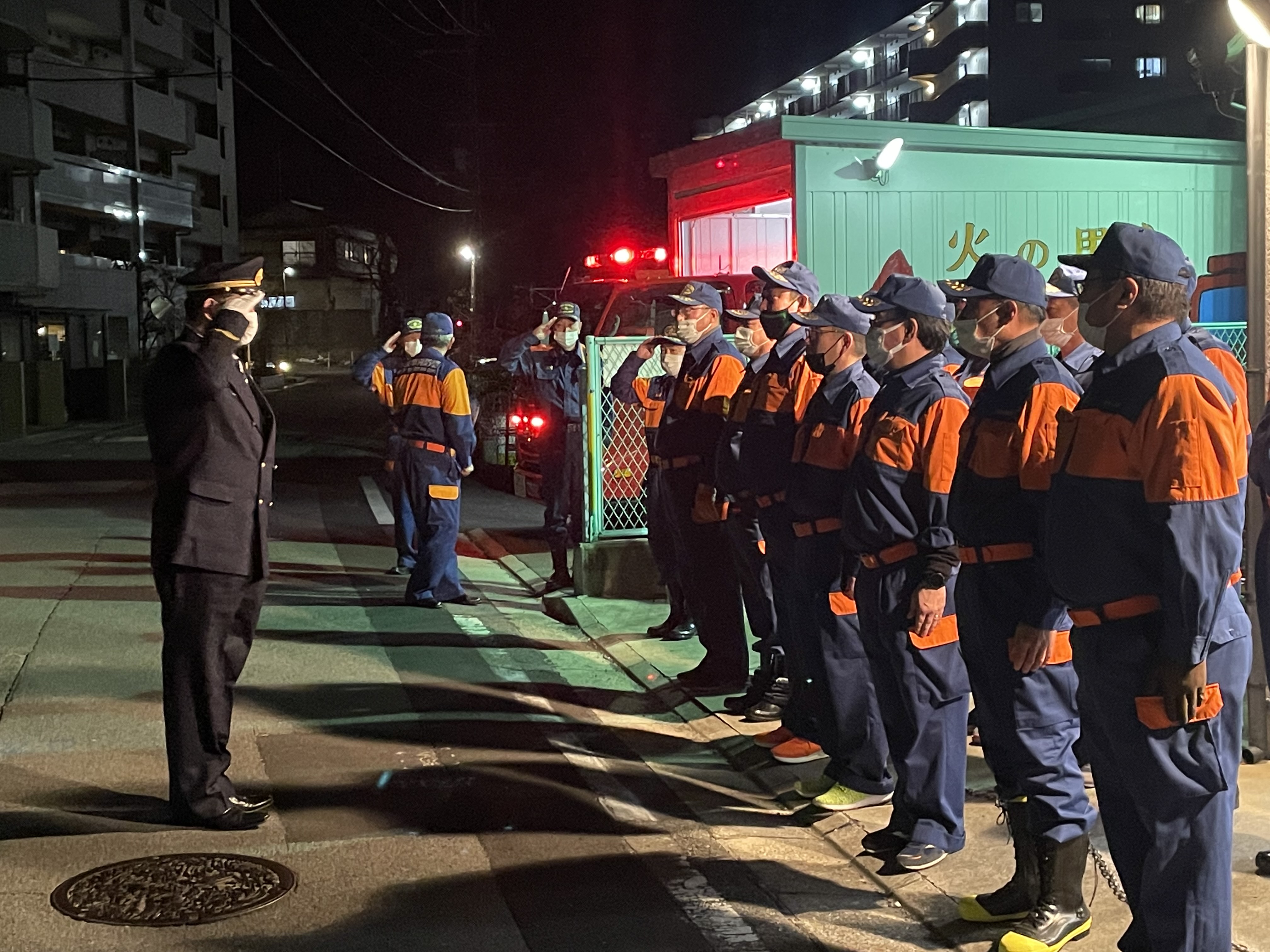 奈良市消防団 年末特別警戒に係る激励巡視