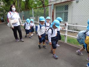 ３歳　たんぽぽ歩いているところ