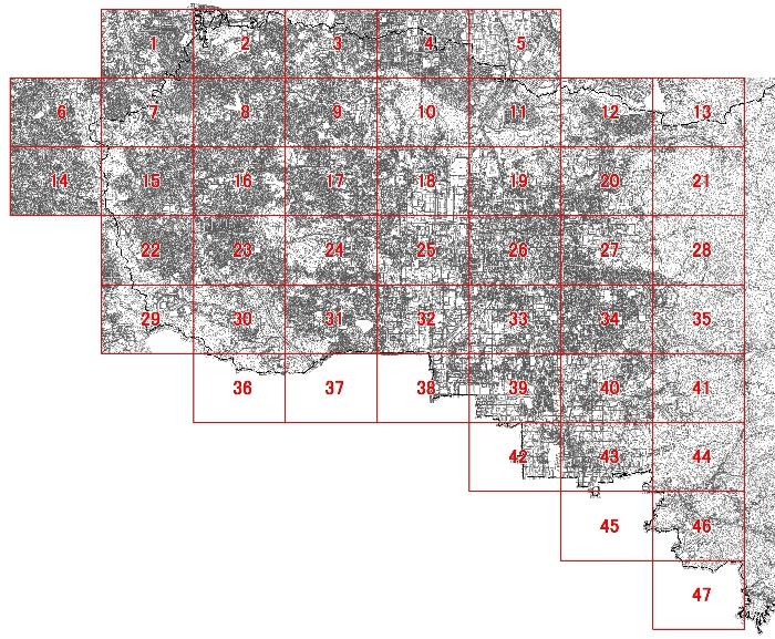 奈良市都市計画基本図2,500分の1図郭割図の画像