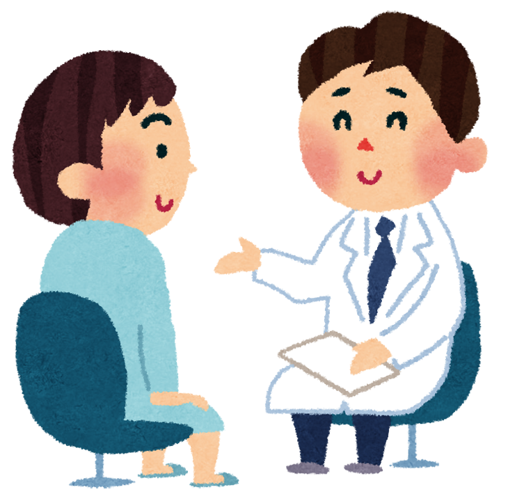 問診を受ける男性のイラスト