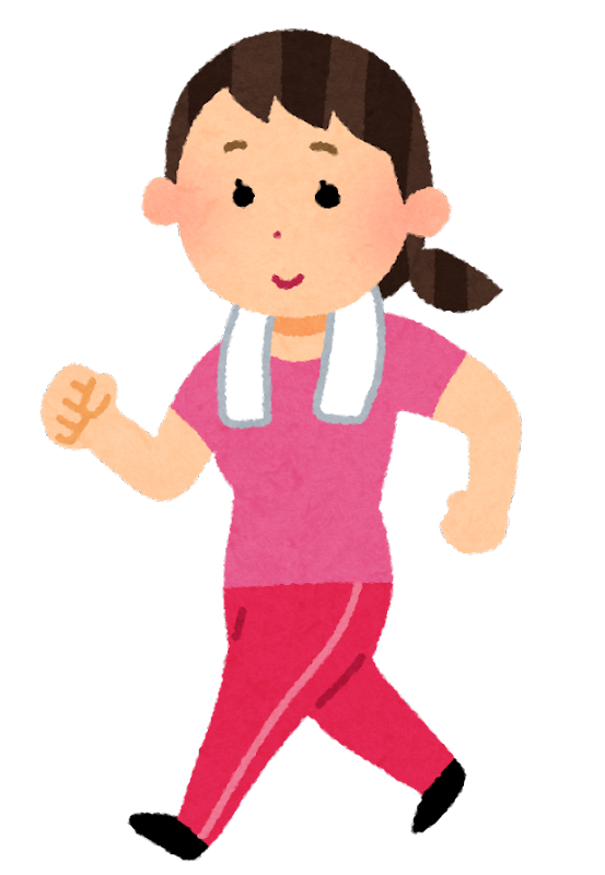 ウオーキングする女性のイラスト
