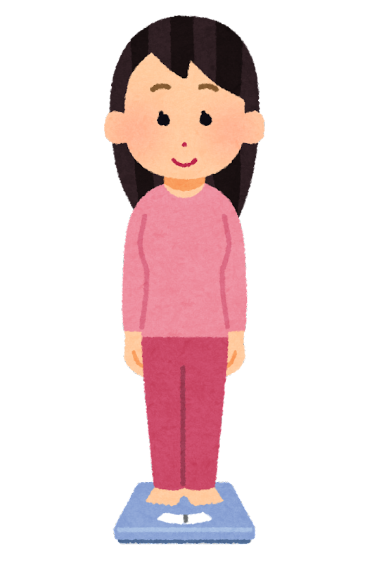 体重計に乗る女性
