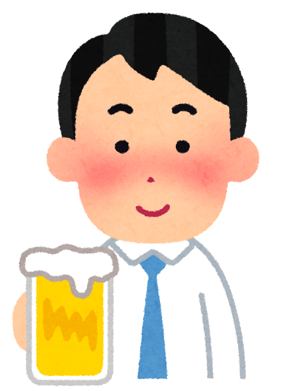 お酒を飲む男性のイラスト
