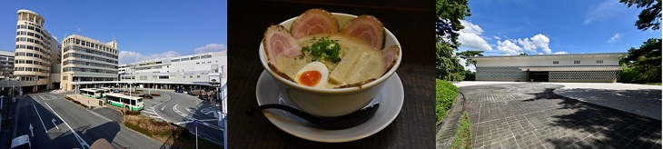 学園前駅、富雄駅の様子、大和文華館