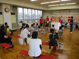 防災教室で紙芝居