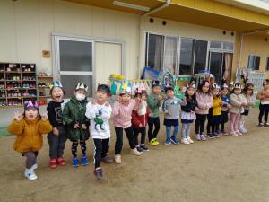 3歳児おにのお面