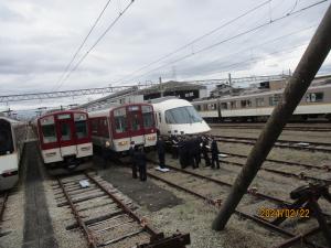 電車が並んでいます