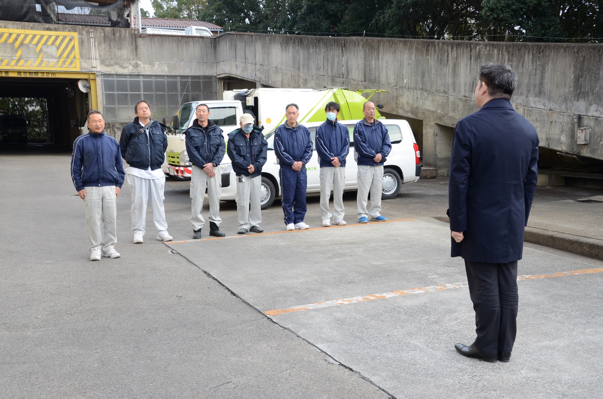 能登半島地震ゴミ収集運搬支援第1クール帰着式（環境清美工場）