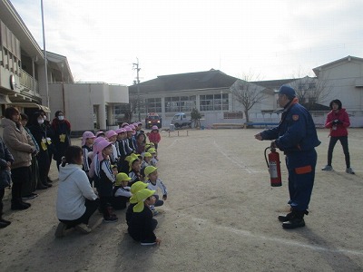 消防団放水訓練見学　1月11日の画像7