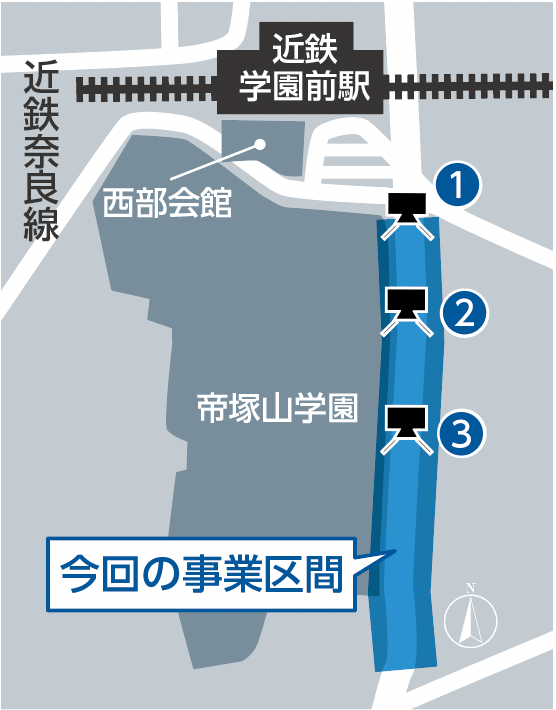 奥柳登美ヶ丘線　　事業区間