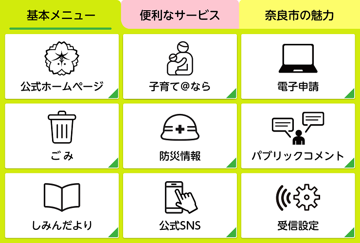 基本メニュー画像