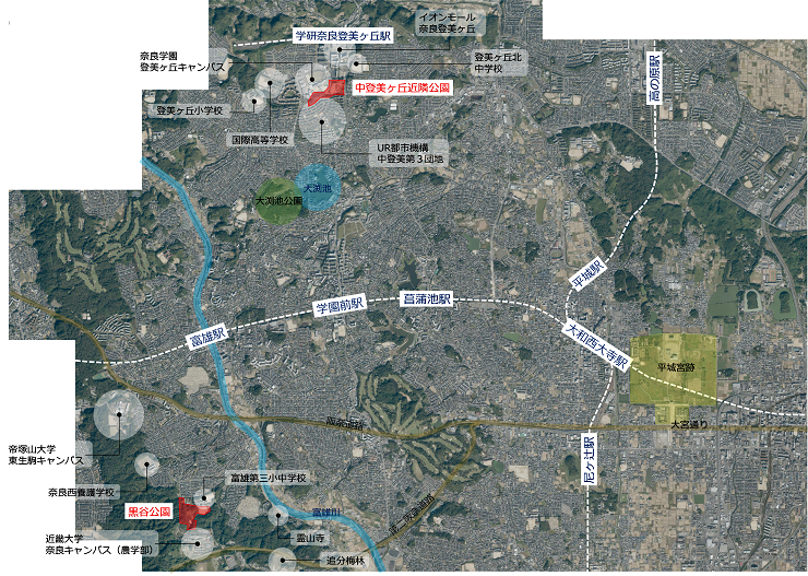 対象となる公園 地図画像