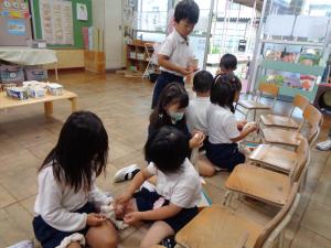 染め物教室　準備