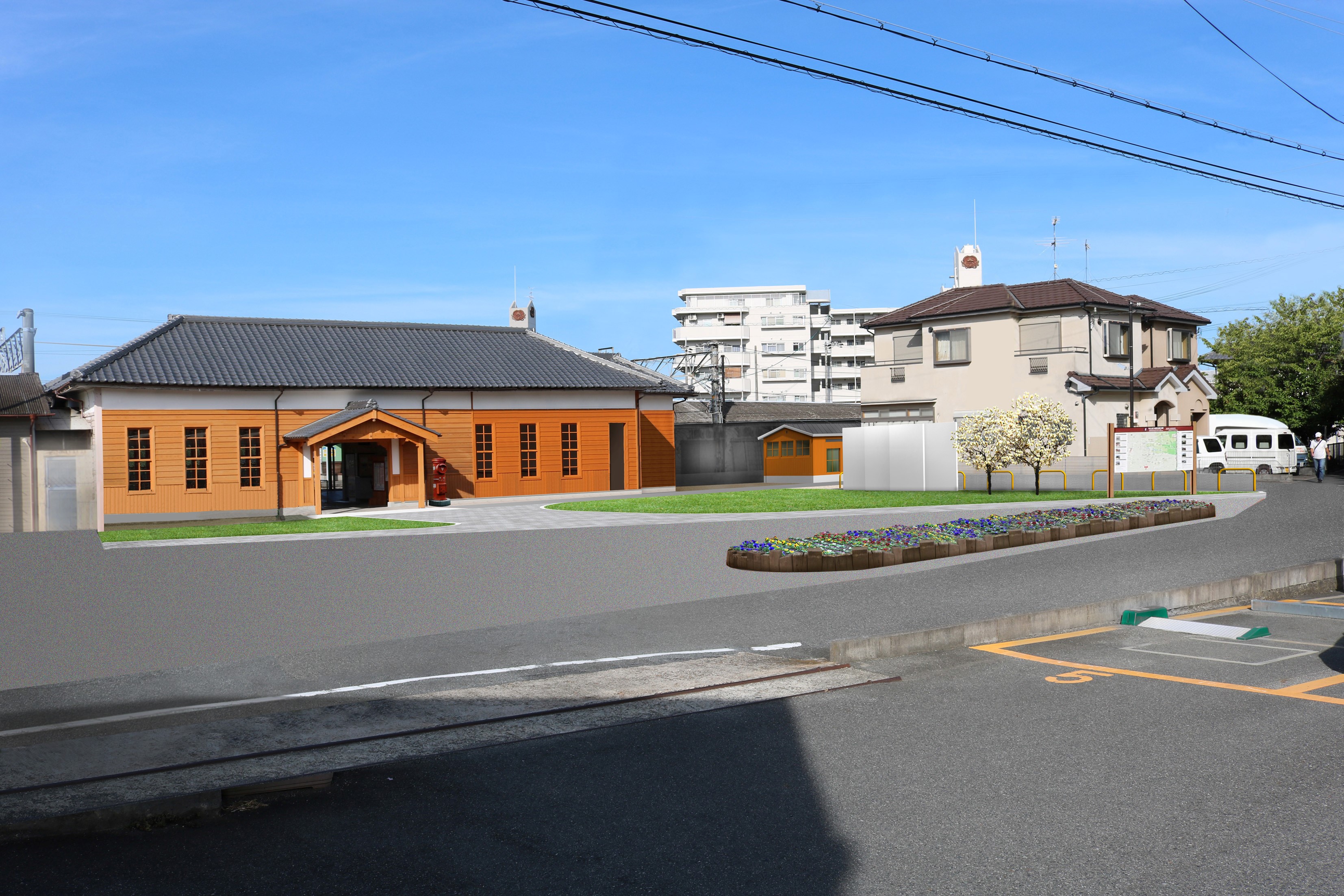 工事完了後の駅舎の画像