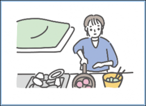 障がいや病気のある家族 に代わり、買い物・料理・ 掃除・洗濯などの家事をしている。