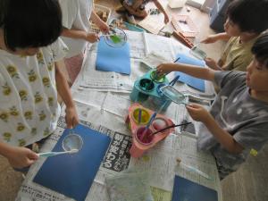 5歳児7月の製作(スパッタリング)