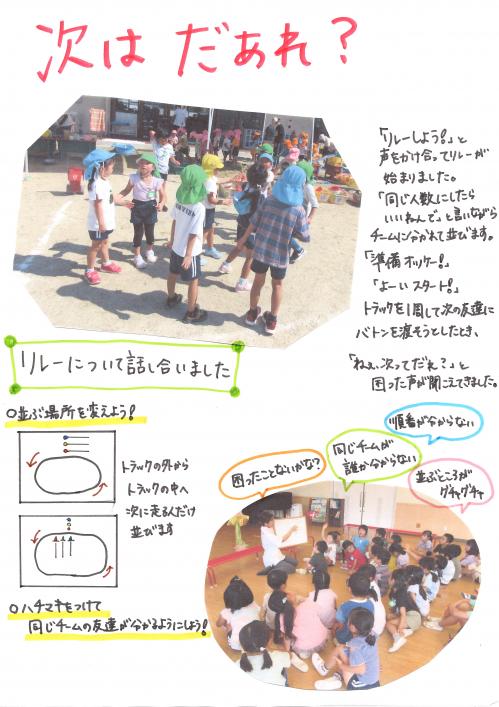 リレー遊びが始まりました