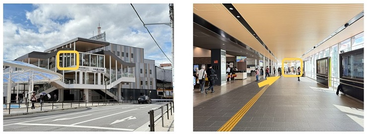 近鉄大和西大寺駅南北自由通路内設置場所